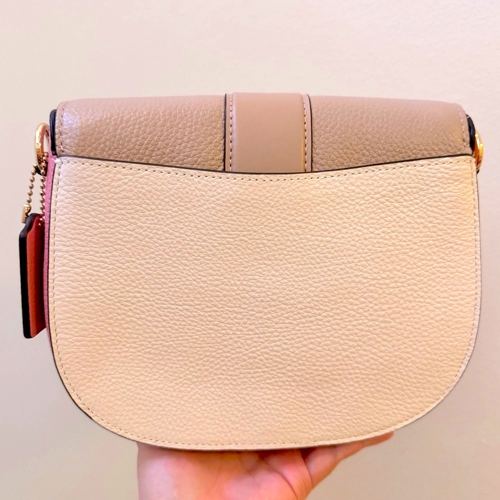Coach Georgie Saddle Crossbody Bag Taupe Multi $350 - Picture 2 of 8